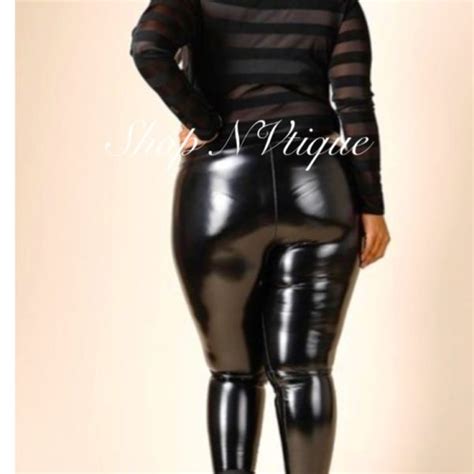 black latex leggings plus size only on sale now