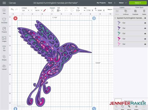 Hummingbird Svg Make A 3d Layered Design With Your Cricut Jennifer Maker