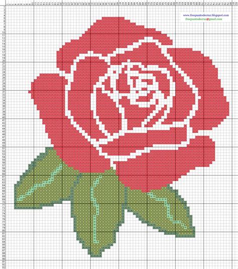 Dibujos Punto De Cruz Gratis Rosa Rose Cross Stitch Punto De Cruz