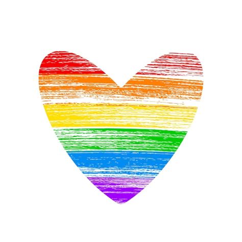 premium vector heart shaped lgbt community flag brush strokes the colors of the rainbow