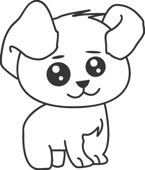Dibujo De Cachorro Kawaii Para Colorear Dibujos Para Colorear Pdmrea