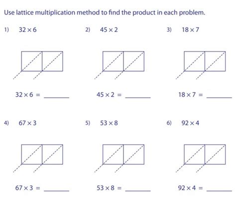 Lattice Multiplication Worksheets And Grids Pin By On Teacher Stuff 1