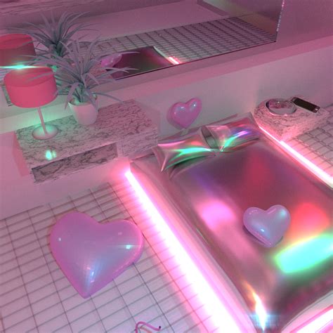 Vaporwave Room Will We Ever Feel Nothing Neon Bedroom Girl