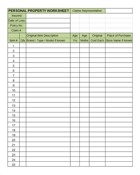 10 Landlord Inventory Templates Free Printable Excel And Pdf Formats