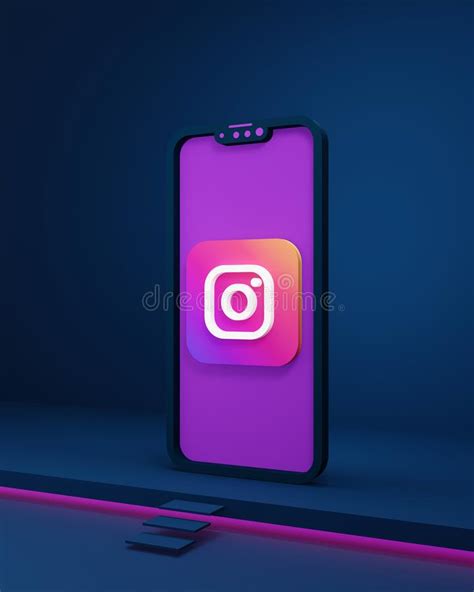 Social Media Instagram Icons With Smartphone 3d Rendered Editorial