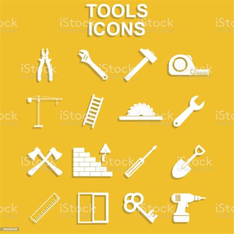 Working Tools Icon Set Stock Illustration Download Image Now Bolt