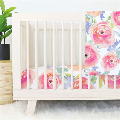 The image above, is part of the article, floral bedding sheets for a comfortable night's rest, which is under our bedroom category and was published by peter wilson. bright watercolor floral baby girl crib bedding set ...