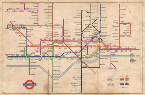 London Underground Tube Map Plan Alexandra Palace South Acton Harry Beck