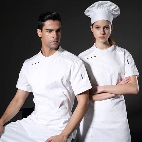 New Unisex Bakery Chef Uniform Short Sleeved Restaurant Cook Uniforms