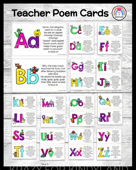 Alphabet Poems Handwriting Letter Posters For Preschool And Kindergarten