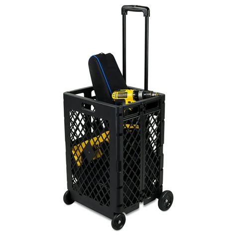 Mount It Mesh Rolling Utility Cart Folding And Collapsible Hand