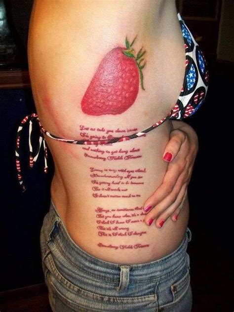 An overly simplistic strawberry ankle tattoo, with a face. Strawberry Tattoo Designs, Ideas and Meaning | Tattoos For You