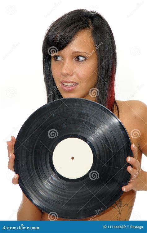 nude girl holding vinyl disc stock image image of disc rock 111444639