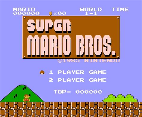 Super Mario Bros Title Screen Nes 1985 Retrogames