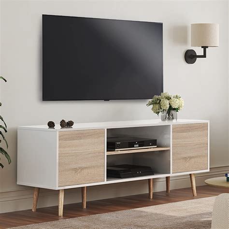 Wampat Mid Century Modern Tv Stand For Tvs Up To 60 Inches