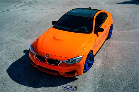 Extraordinary Color Combination Orange Bmw 4 Series With Matte Blue