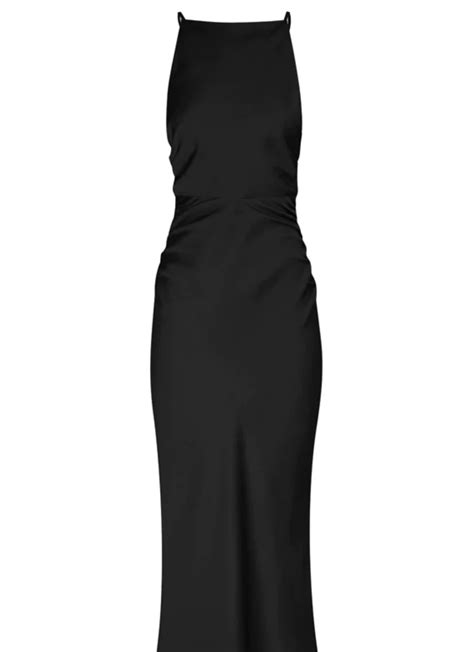 Luxe High Neck Ruched Midi Dress Airrobe