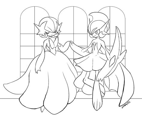 Shall We Dance Gardevoir And Gallade Coloring Page Etsy