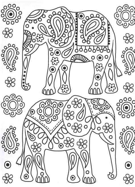 Mosaic Elephant Coloring Pages Peepsburghcom