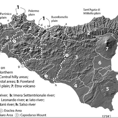 Geological Map Of Sicily Data Compiled From Various Authors — Eg
