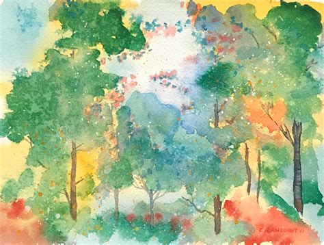 Abstract Trees Abstract Forest Sun In Forest Peaceful Etsy