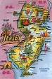 Laminated Map - Detailed tourist illustrated map of New Jersey state ...