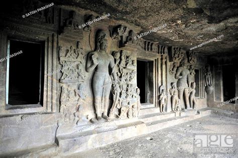 Buddhist Vihara Rockcut Cave Number Seven Aurangabad Caves