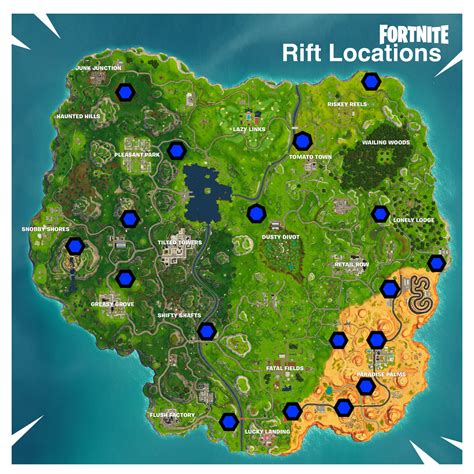 Fortnite Rift Locations Map Use Our Guide To Find The Season 5 Portals