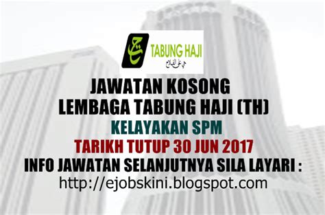 Jawatan kosong 2021 di pejabat daerah dan tanah padang terap | permohonan adalah dipelawa daripada warganegara malaysia yang berkelayakan. Jawatan Kosong Lembaga Tabung Haji (TH) - 30 Jun 2017