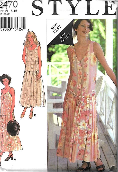 Sew Easy Style 2470 Misses Dropped Waist Dress With Softly Etsy
