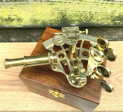 as shown in picture antique brass sextant navigation vintage wooden box at best price in roorkee