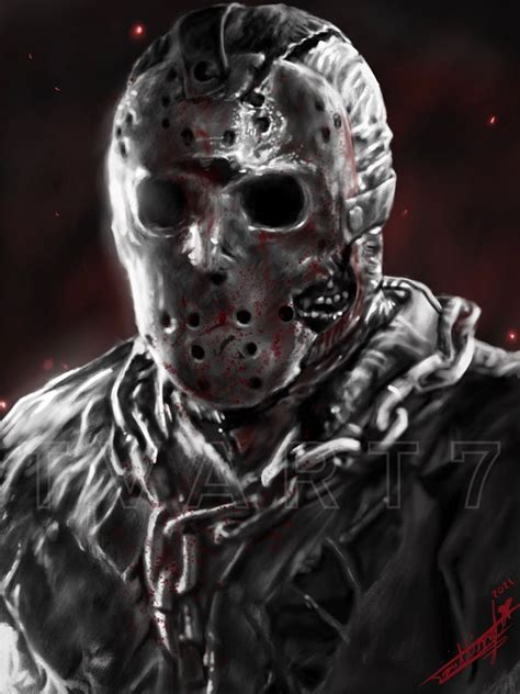 Art Collectibles Drawing Illustration Friday The Th Vii Digital Art Jason Voorhees Slasher