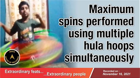 Maximum Spins Performed Using Multiple Hula Hoops Simultaneously Youtube