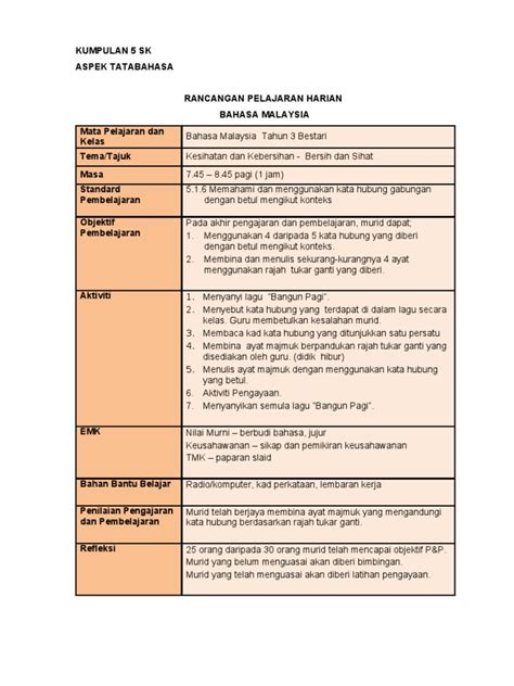 Boleka bagi pasword tu pdf rph linus tahun 1. contoh RPH BM KSSR Tahun 3