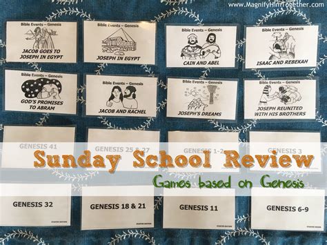 Sunday School Review Genesis Games Magnify Him Together