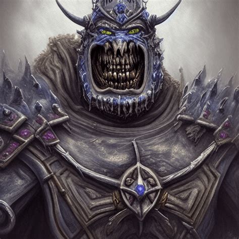 Graphic Of Realistic Haunted Bog Orc Lich King In Tanzanite Armor
