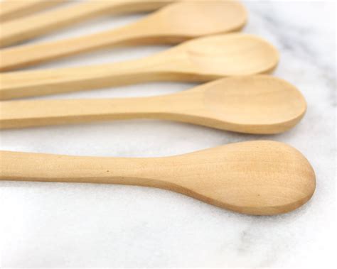 6 Small Wooden Spoons 4 Inch Small Wood Spoons Jam Coffee Etsy