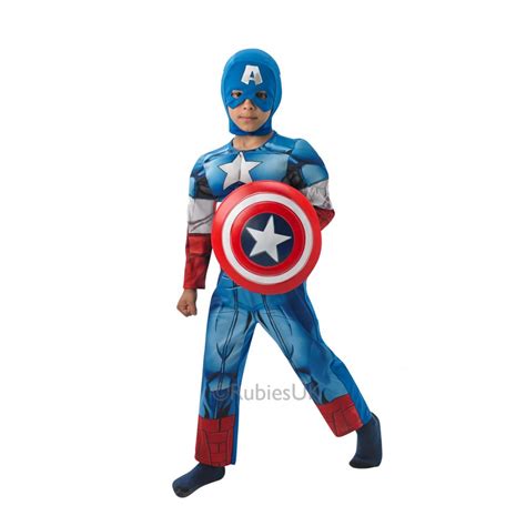 Captain America Deluxe Avengers Assemble Kids Fancy Dress Costume