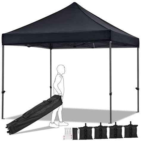 Pop Up Heavy Duty Waterproof 10 X 10 Canopy With Metal Frame And