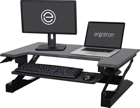 Ergotron Work Fit T Sit Stand Desktop Workstation Stand With Table