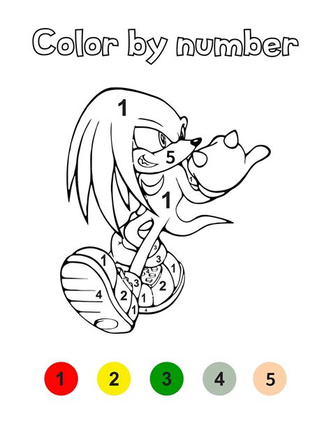 Sonic Color By Number Pdf Pages Etsy