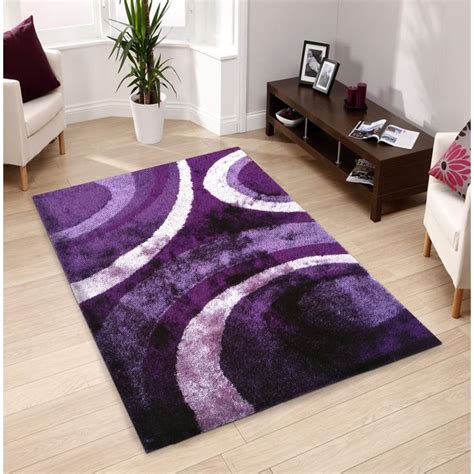 Hand Tufted Purple Shag Area Rug 5 X 7 Purple 5 X 7