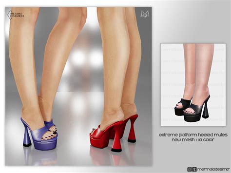 Extreme Platform Heeled Mules S03 By Mermaladesimtr From Tsr • Sims 4