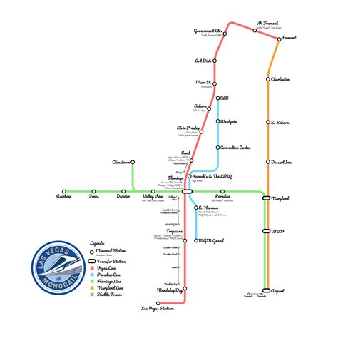 Las Vegas Monorail Route Map