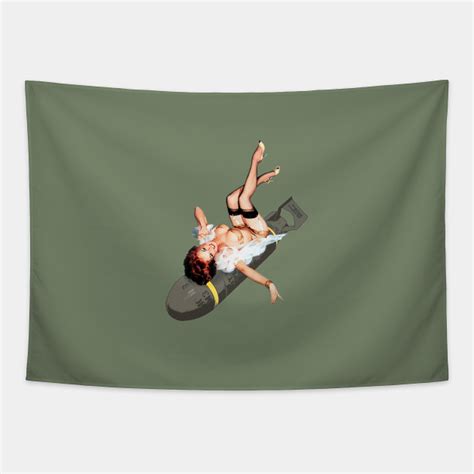 Pin Up Bombs Away Wwii Poster Vintage Pin Up Girl Tapestry Teepublic
