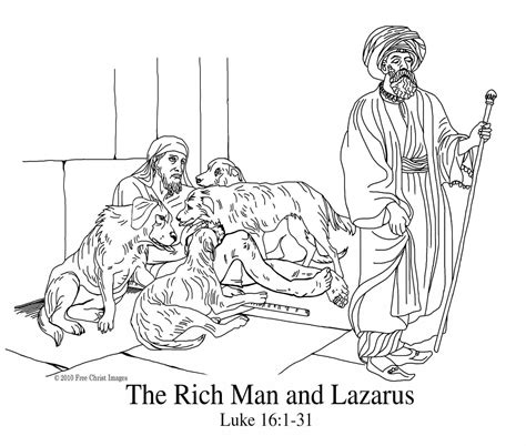 The Rich Man And Lazarus Coloring Pages