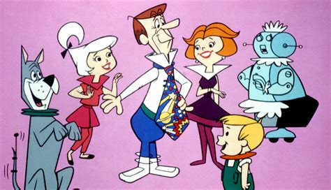 collectibles the jetsons animated tv series cast in flying car and rosie robot publicity photo