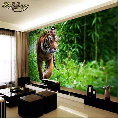 Beibehang Custom Photo Wall Papers Home Decor Tiger Jungle King Beasts