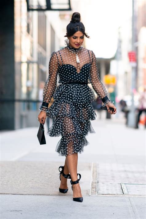 Priyanka Chopras Sheer Polka Dot Dress Popsugar Fashion Uk Photo 11