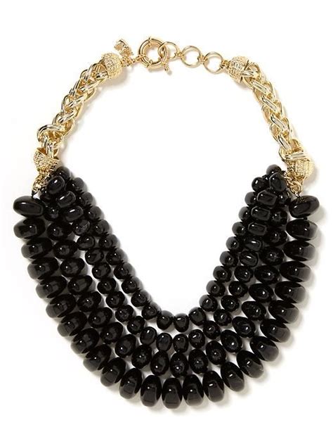 banana republic bold bead necklace with images black bead necklace beaded necklace necklace
